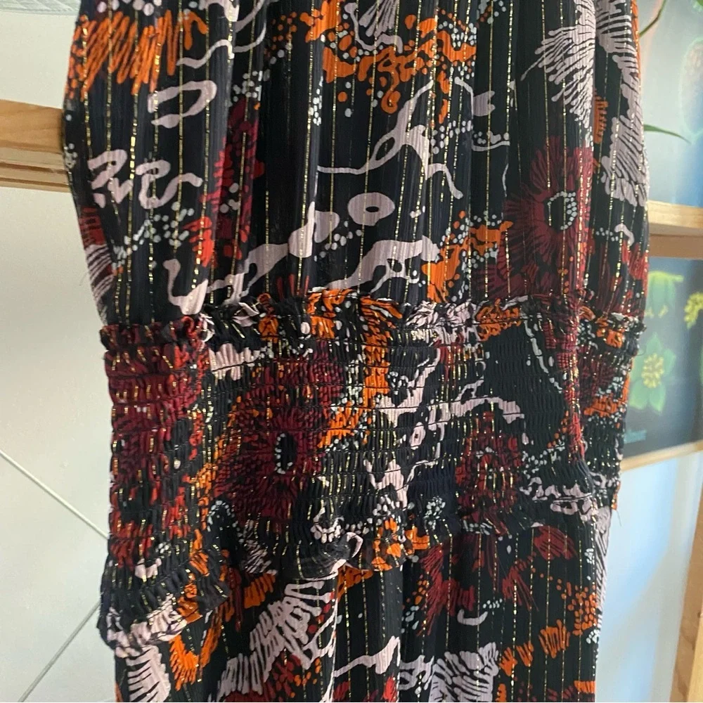 A.L.C. Bardot Silk Chiffon Printed Asymmetrical Halter Maxi Dress 4 - Picture 10 of 16